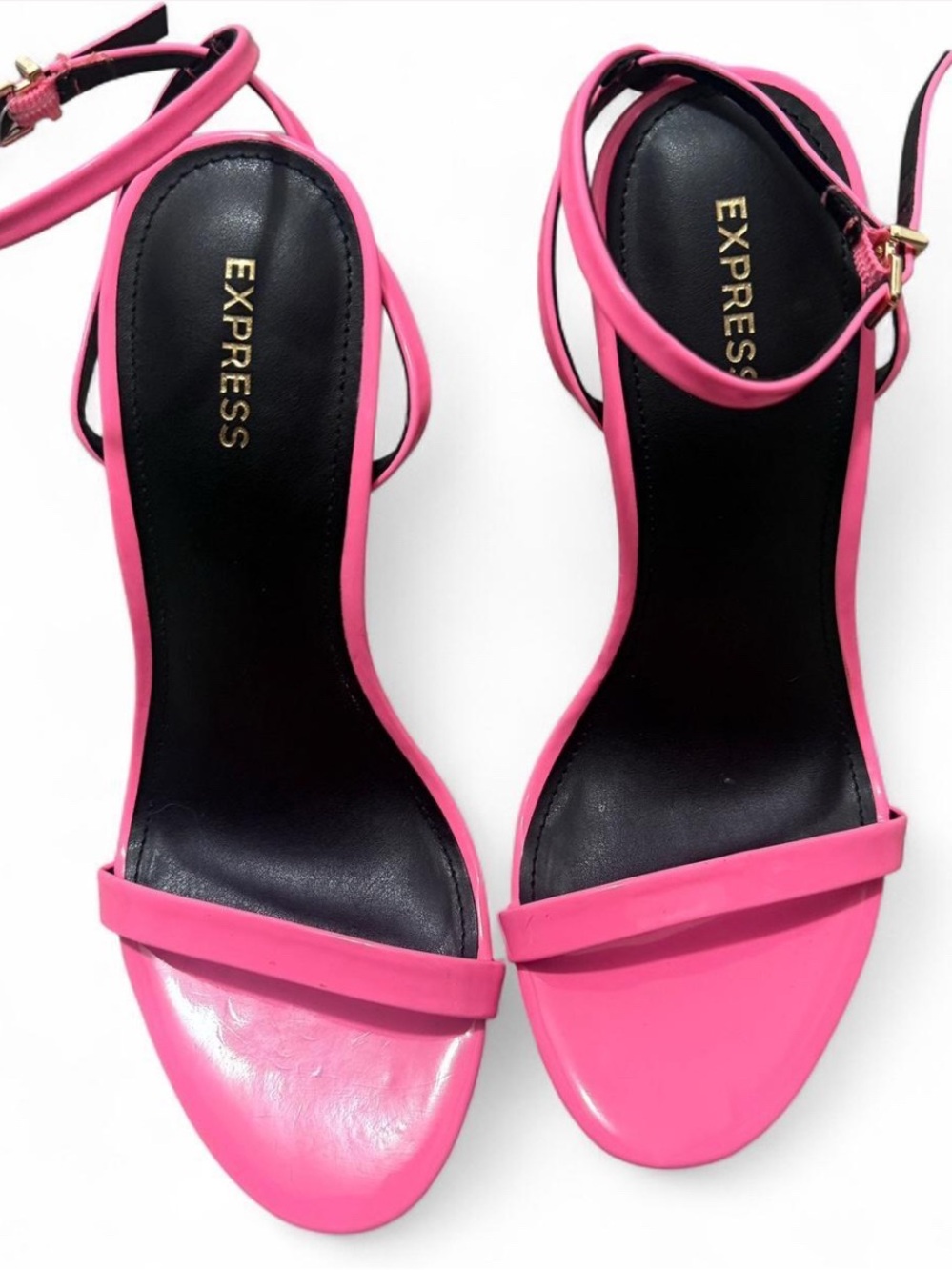 Express Hot Pink Ankle-Strap Heeled Sandals